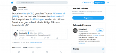 Screenshot_2020-02-08 UnionWatch auf Twitter Dorothee #Bär (#CSU) gratuliert Thomas #Kemmerich (#FDP), der nur dank der Sti[...].png
